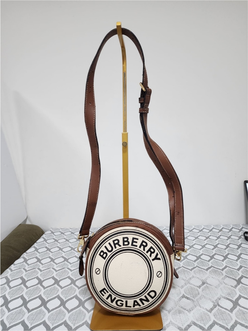 BURBERRY Canvas Calfskin Louise Crossbody/Shoulder Bag Brown/Beige/Black